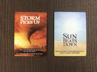 Forbidden Desert Storm Picks Up and Sun Beats Down cards